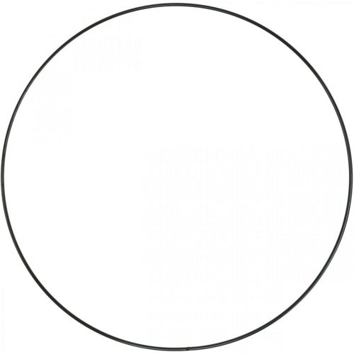 tételeket Fém gyűrű díszgyűrű Scandi gyűrű dekoratív hurok fekete Ø40cm 4 db