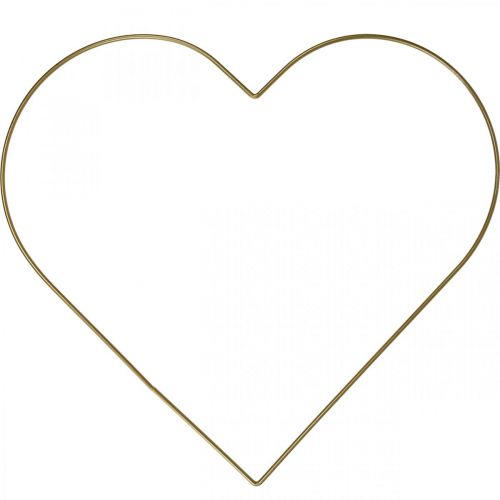 Floristik24 Fém gyűrű szív alakú, függő dekoráció fém, deco hurok arany W32,5cm 3db