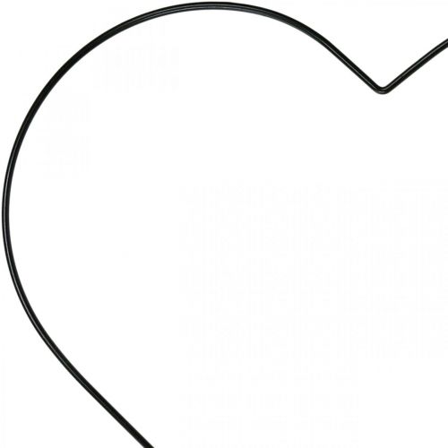 tételeket Fém gyűrű szív alakú, függő dekoráció fém, deco hurok fekete SZ32,5cm 3db