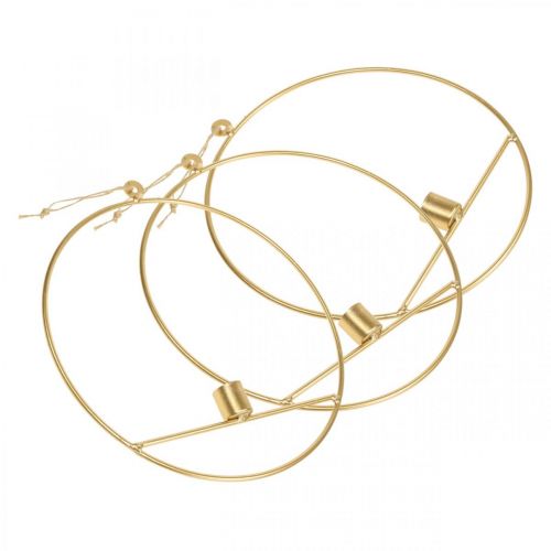 tételeket Gyertyatartó arany fém díszgyűrű felakasztására Ø25cm 3db