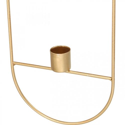 Floristik24 Gyertyatartó arany ovális fém akasztásához 13 × 30,5cm 3db