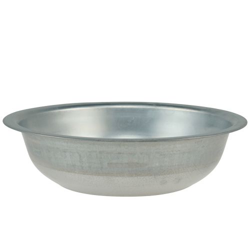 Floristik24 Fém tál használt kinézetű tál ezüst fém Ø31,5cm H8cm