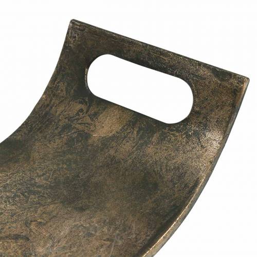 Floristik24 Íves fémtálca 59cm antik megjelenés arany, fekete