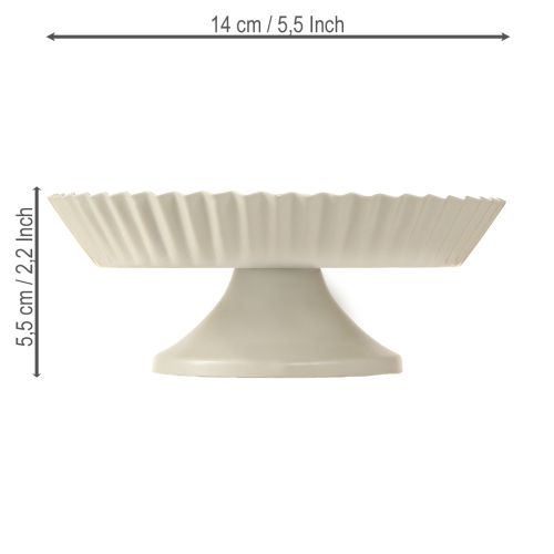 Floristik24 Fémtányér szürke dísztányér talppal Ø14cm 2 db