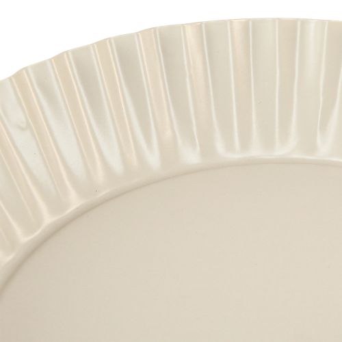 Floristik24 Fémtányér szürke retró dísztányér talppal Ø24cm 2db