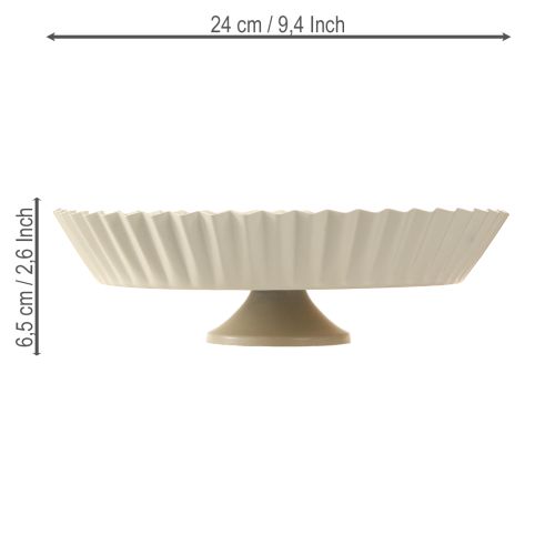 Floristik24 Fémtányér szürke retró dísztányér talppal Ø24cm 2db