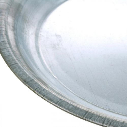 tételeket Dekoratív tányér, elrendezés alap, fém tányér ezüst, asztaldísz Ø26cm