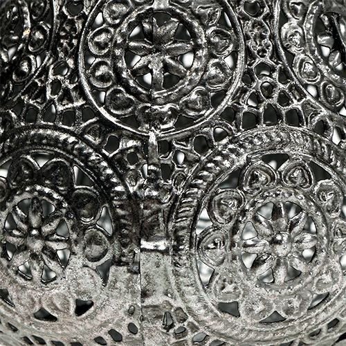 Floristik24 Fém lámpás ezüst keleti Ø10cm H7,5cm 1db