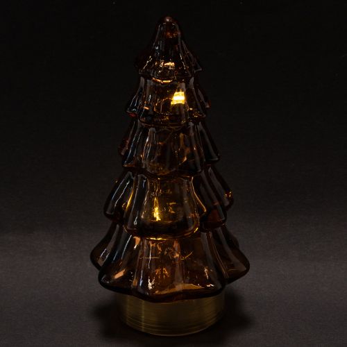 Üveg Karácsonyfa LED Dekoráció Beltéri Használatra, Elemmel Működő, 13 cm, 2 Darab | Floristik24.hu