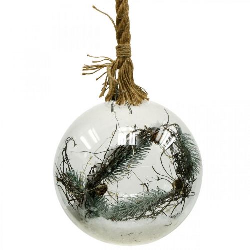 Floristik24 LED golyós hófenyő belső Ø20cm 40L meleg fehér időzítő