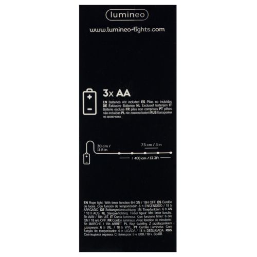 tételeket Mikro LED fényfüzér zsinórral beltéri használatra, meleg fehér, 390 cm