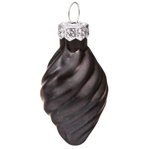 tételeket Mini karácsonyfa golyók üveghagyma fekete Ø3cm 9 db