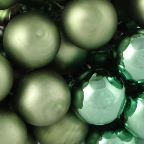 tételeket Mini karácsonyfa golyó üveg drót zöld Ø1,5cm 140 db