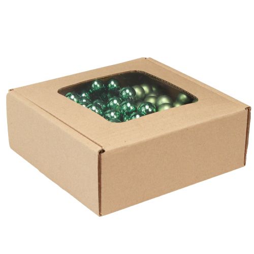 tételeket Mini karácsonyfa golyó üveg drót zöld Ø1,5cm 140 db