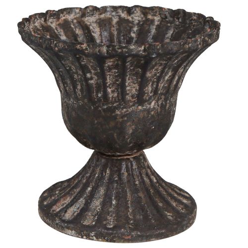 Floristik24 Mini dekoratív pohár vintage fém fekete rozsda Ø8cm H8,5cm 2db