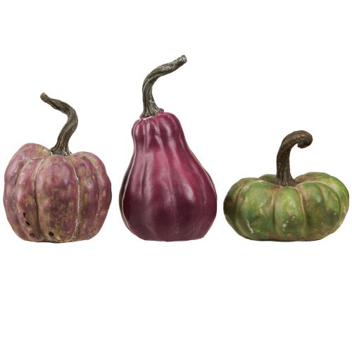 Floristik24 Mini sütőtök dekoráció zöld bogyós őszi dekoráció válogatott 7,5/9/11cm 3 db
