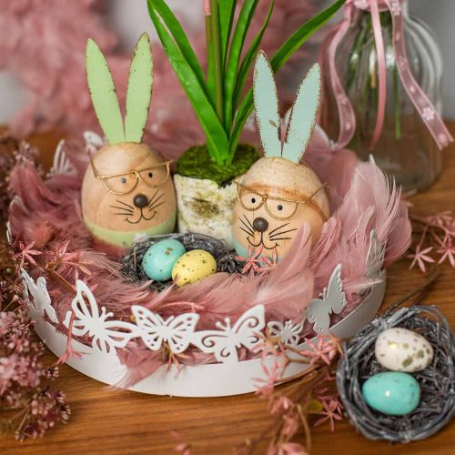 Floristik24 Mini húsvéti kosár pasztell tojásokkal Színes húsvéti díszek Ø6cm 12 db