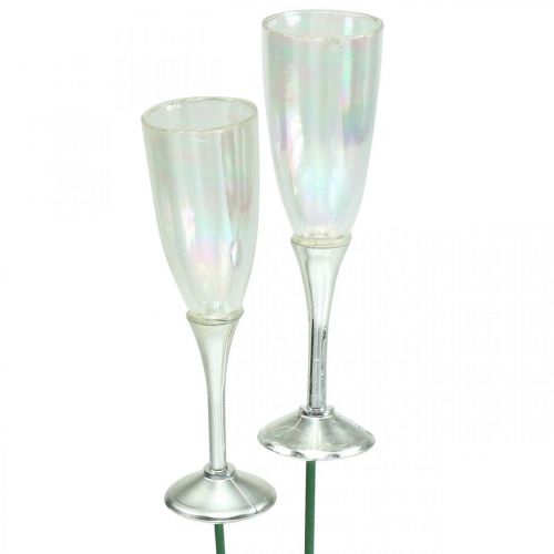 tételeket Mini pezsgős pohár szilveszteri dekoráció ragasztóhoz 7,5cm 24db