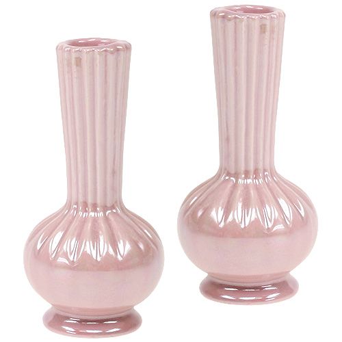 Floristik24 Mini gyöngyház váza rózsaszín Ø5cm H10cm 6db