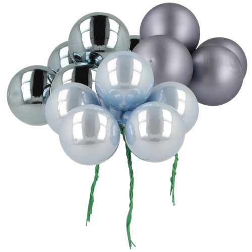 tételeket Mini karácsonyi golyók üvegből, kék matt metálfényű, 40 mm, 32 db