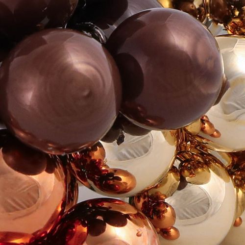 tételeket Mini karácsonyi labdák üveghuzal barna arany Ø25mm 140 db