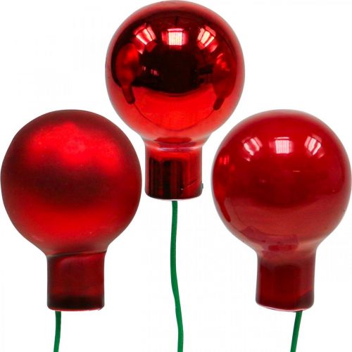 tételeket Mini karácsonyi labdák piros tükörbogyók 20mm rubinmix 140db