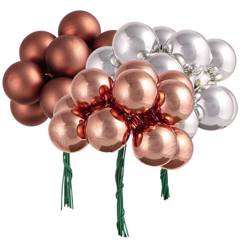 Floristik24 Mini karácsonyi labdák ezüst kajszibarack drót Ø25mm 140 db