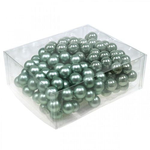 Floristik24 Mini karácsonyi labdák drót menta tükör bogyók 20mm 140p