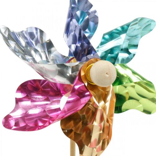 tételeket Mini forgókerék, party dekoráció, szélmalom pálcán, színes, kerti dekoráció, virágdugók Ø8,5cm 12 db