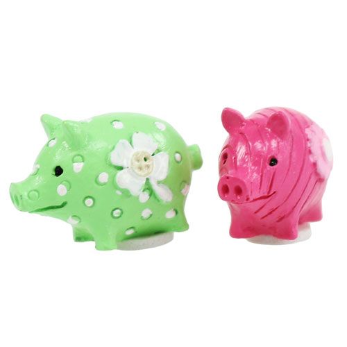 Floristik24 Mini szerencsemalac színes 2,5cm 45db