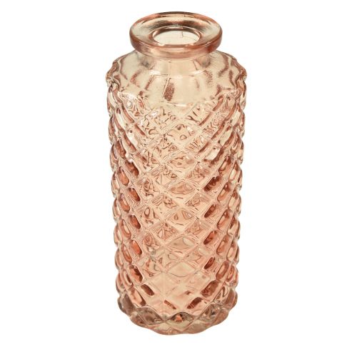 Floristik24 Mini üvegváza gyémánt kristály megjelenés barna H13,5cm 4db