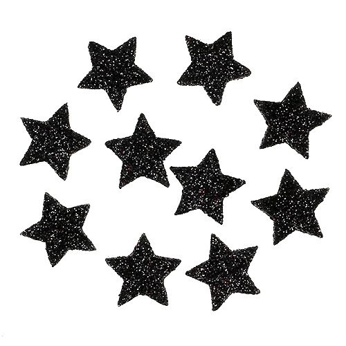 tételeket Mini csillogó csillag fekete 2,5 cm 96 db