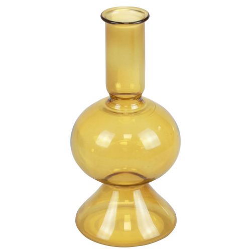 Mini váza sárga üvegváza virágváza üveg Ø8cm H16,5cm