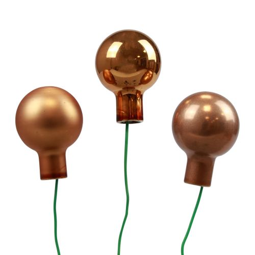 Floristik24 Mini karácsonyi labdák drótüvegen narancs Ø2cm 140 db