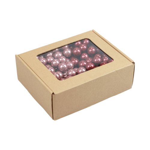 tételeket Mini karácsonyi labdák drótüveg bordó rózsaszín Ø2cm 140db