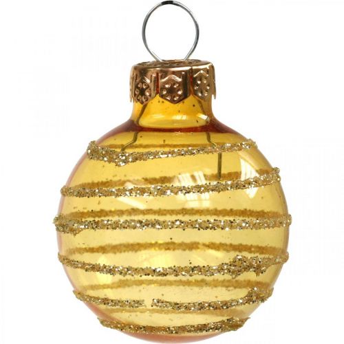 Floristik24 Mini karácsonyi golyók piros/sárga keverék valódi üveg Ø3cm 9db