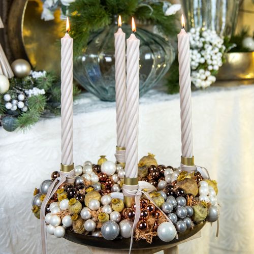 Floristik24 Mini karácsonyi labdák drótüvegen narancs Ø2cm 140 db