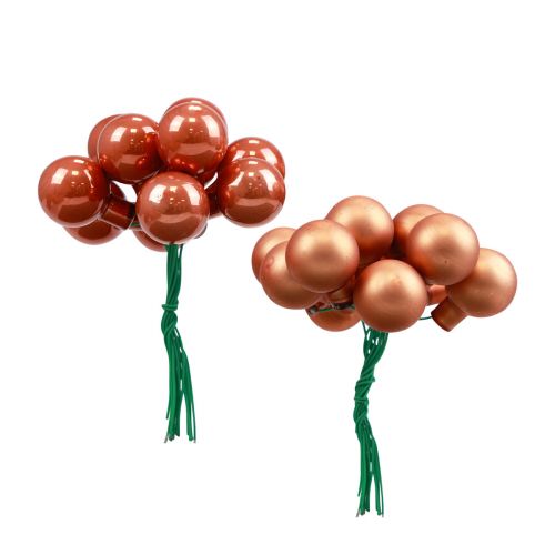 tételeket Mini karácsonyi labdák drótüvegen piros narancs Ø2cm 140 db