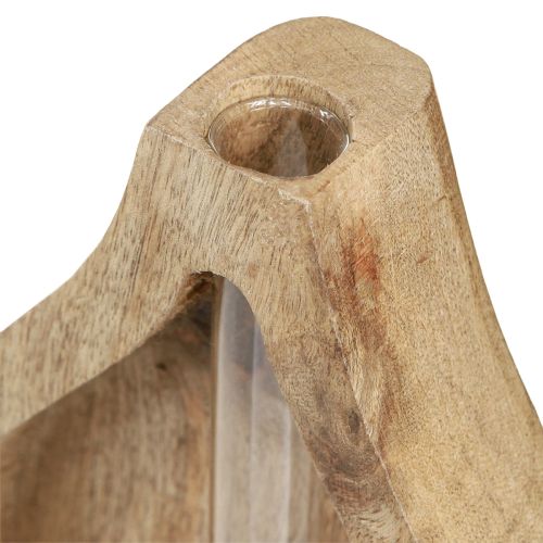 tételeket Mini váza üveg kémcső tiszta fa dekoráció natúr H17cm 2db