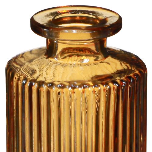 tételeket Mini üvegvázák narancssárga színben, barázdált díszítéssel, M13cm 6 db