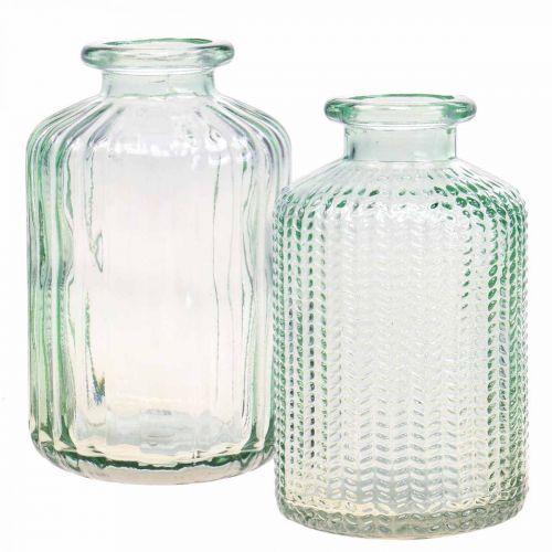 Mini vázák üveg dekoratív üvegek retro vintage Ø6cm H10,5cm 2db