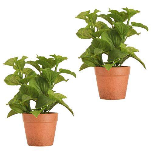 tételeket Menta cserépben Mesterséges gyógynövények Mesterséges növények 18cm 2db