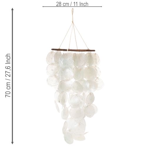 Capiz szélcsengő, kerek, 70 cm hosszú, erkélyre vagy kertbe | Floristik24.hu