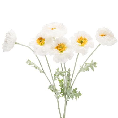 Műpipacs, fehér, hosszú szárú, 78 cm, 3 darab vétel | Floristik24.hu
