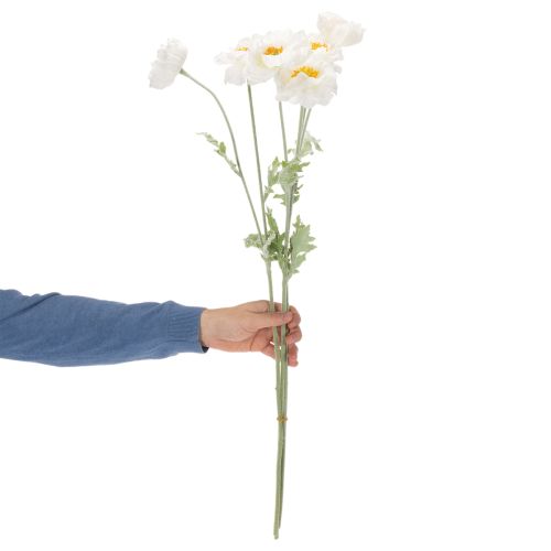Műpipacs, fehér, hosszú szárú, 78 cm, 3 darab | Floristik24.hu