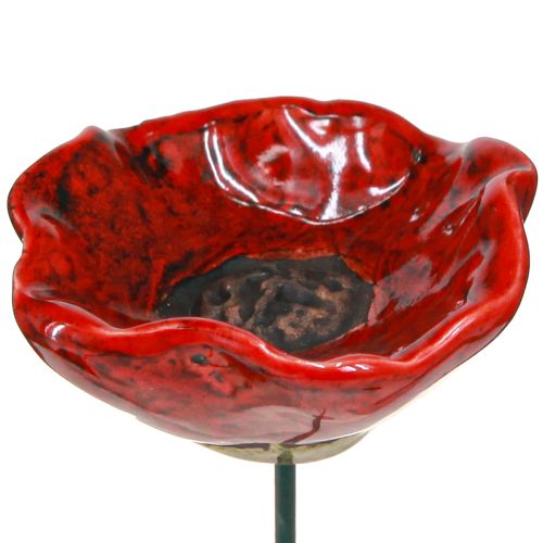 Floristik24 Mákkerámia dekoratív virágdugó mákpiros 5cm 8 db