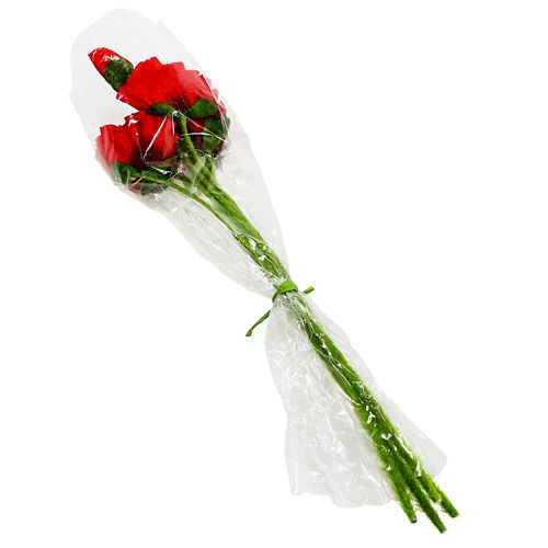 Floristik24 Pipacs piros Ø7cm L48cm 4db