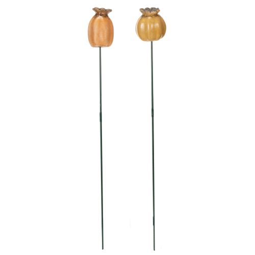 tételeket Kerti karó mákhüvely - dekoratív kiemelés kerti dekorációhoz és barkács projektekhez - 41 cm, 4 darab -