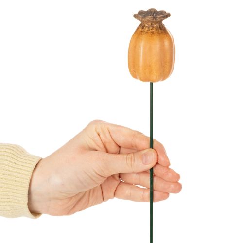 tételeket Kerti karó mákhüvely - dekoratív kiemelés kerti dekorációhoz és barkács projektekhez - 41 cm, 4 darab -