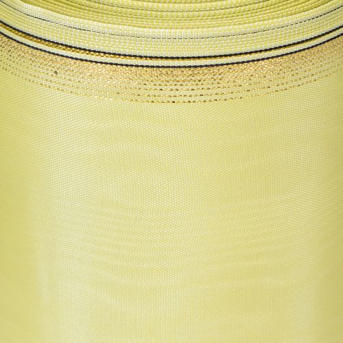 tételeket Moiré koszorú szalag 150mm 25m világoszöld színben arany szegéllyel virágkötészethez és dekorációhoz